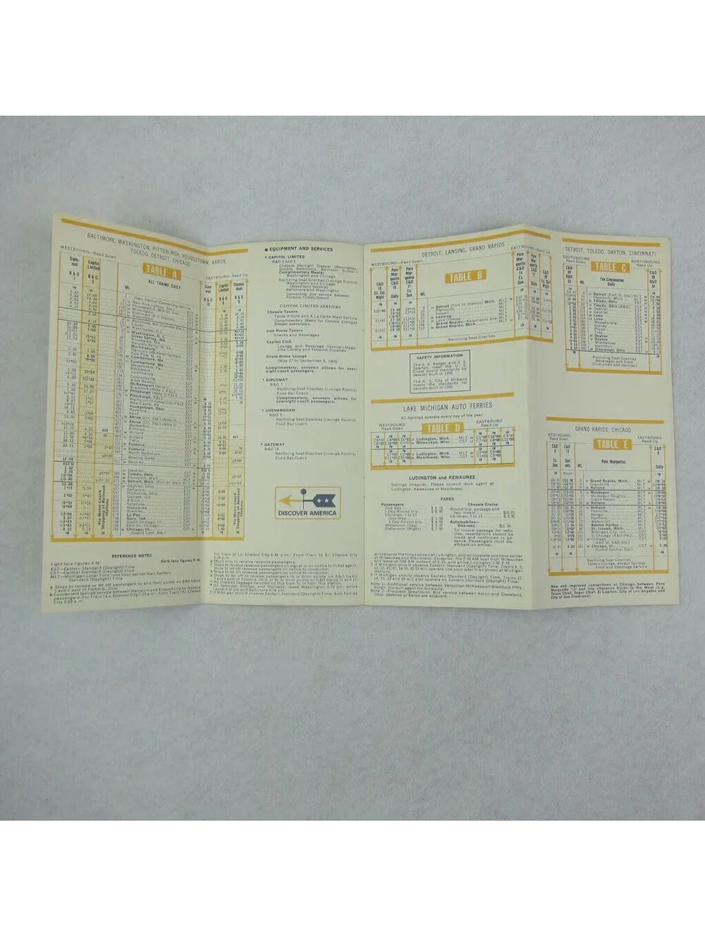 Chesapeake & Ohio Railway Baltimore & Ohio Railroad Time Table April 27, 1969
